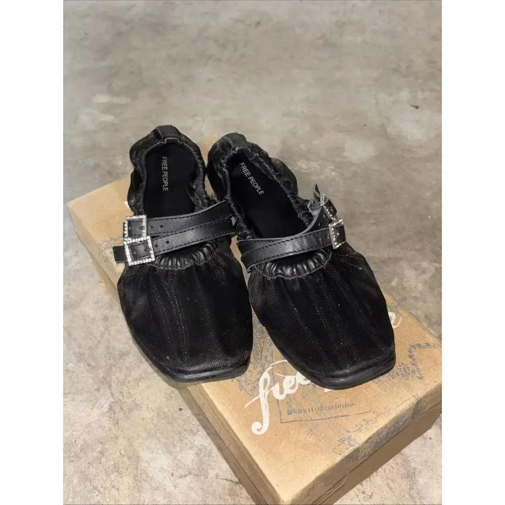 Free People™ Women's  Gemini Ballet Flats in Black - Picture 6 of 8